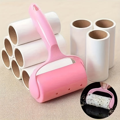 Set de rouleaux adhésifs avec 1 manche et 6 recharges (360 feuilles) – Brosse anti-peluches à déchirer pour vêtements, tapis et sièges de voiture – Kit anti-poils d'animaux et anti-peluches sans électricité