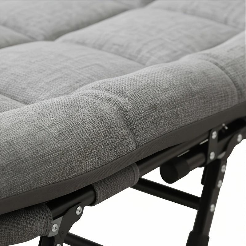 Lit de camp XL avec appui-tête intégré et matelas amovible – Lit pliant portable de 180 cm, cadre robuste pour adultes – pour le camping, lit d'appoint, voyage et pique-nique