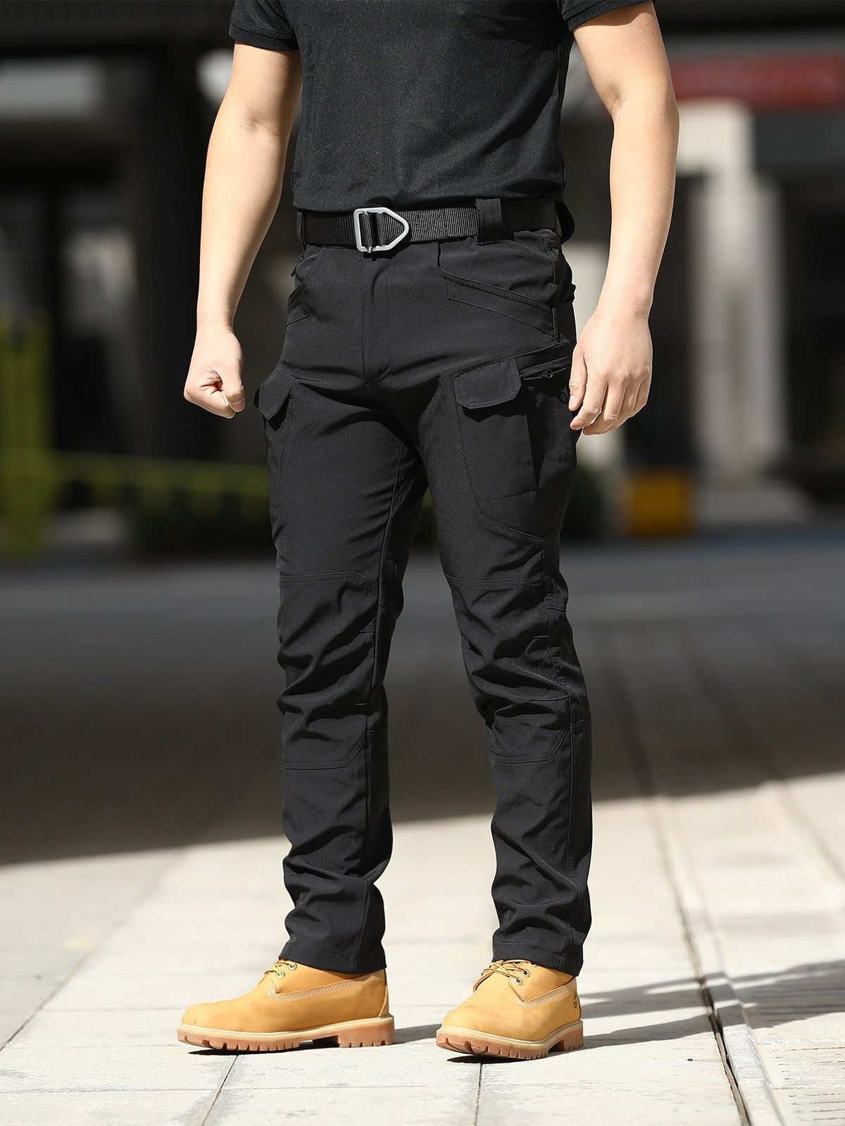 Pantalon cargo tactique léger à séchage rapide pour homme – Pantalon de randonnée respirant multi-poches avec ceinture, coupe décontractée pour travail en extérieur, toutes saisons, résistant à l'usure – M à XXXL, Noir / Gris / Kaki