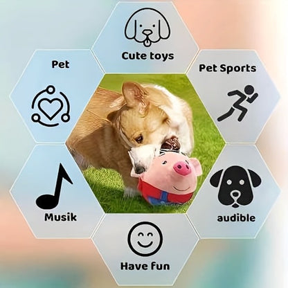 Jouet rebondissant pour chien rechargeable par USB – Balle électronique avec capteur de mouvement, bruit de cochon et enregistrement vocal, jouet interactif lavable pour petits chiens et chiots