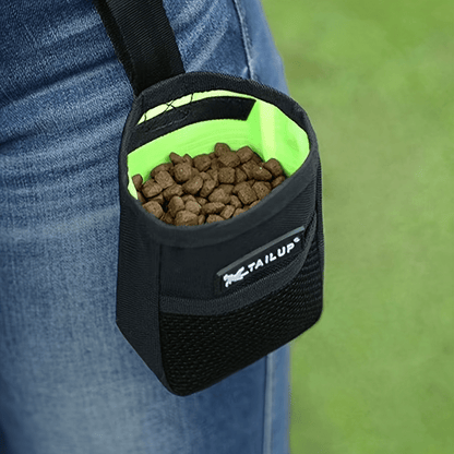 Pochette de friandises pour dressage de chien avec fermeture sécurisée – Sacoche de ceinture portable pour récompenses lors du dressage à l'obéissance et à l'agilité, alimentation du chiot en déplacement, polyester durable, noir ou rouge