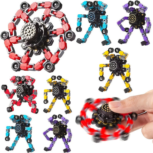 Ensemble de 12 toupies robots transformables, couleur aléatoire, jouet sensoriel anti-stress, cadeau d'anniversaire, de remise de diplôme, d'Halloween ou de Noël pour adolescents et enfants
