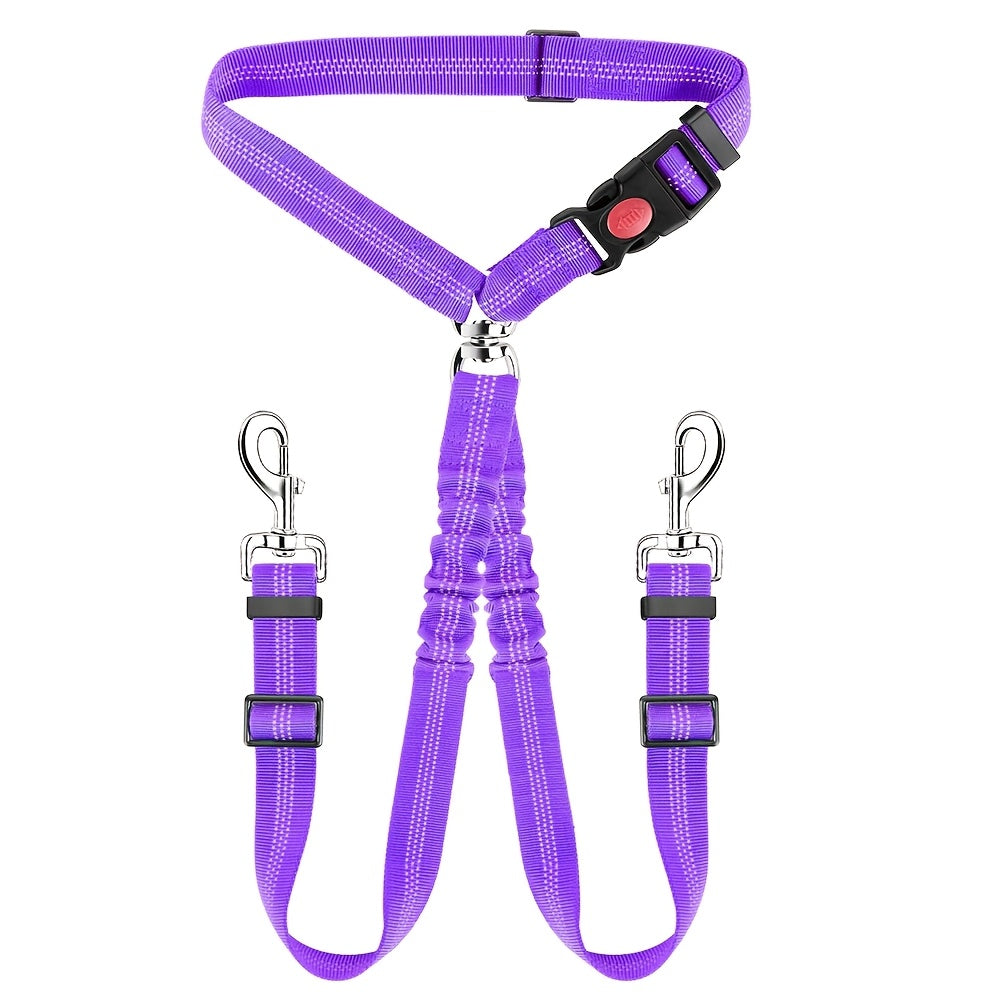 Laisse double pour chien, pivotante à 360° anti-nœuds – Double laisse pour promener deux chiens sans emmêlement, confortable pour petites, moyennes et grandes races, 7 couleurs
