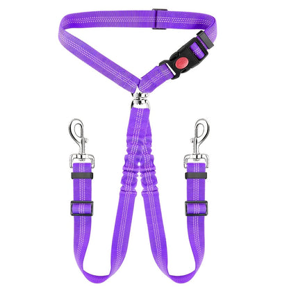 Laisse double pour chien, pivotante à 360° anti-nœuds – Double laisse pour promener deux chiens sans emmêlement, confortable pour petites, moyennes et grandes races, 7 couleurs