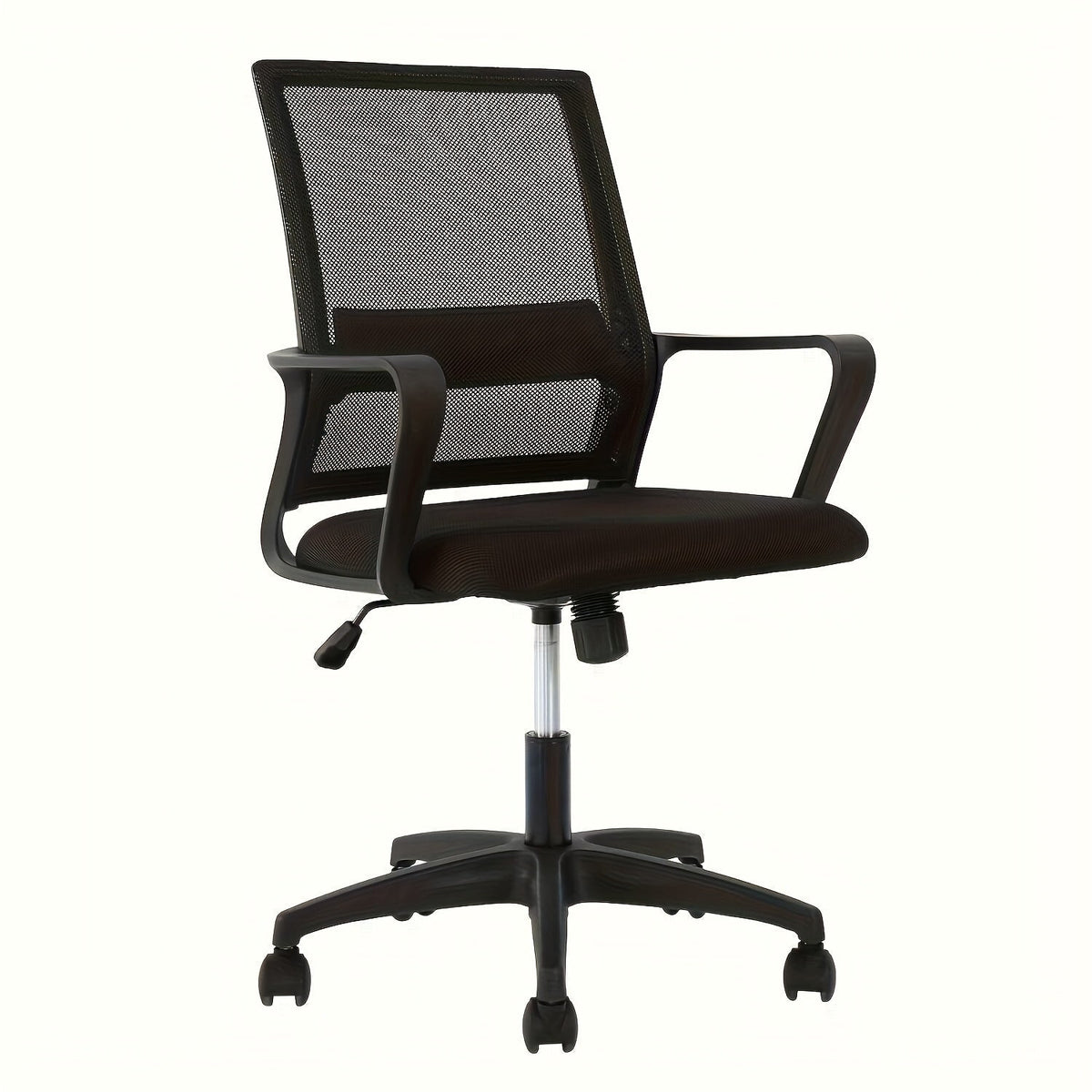 Chaise de bureau ergonomique à dossier moyen en filet, pivotante à 360°, base à 5 roulettes, support lombaire, chaise d'ordinateur pour bureau à domicile - Capacité de 250 lb, disponible en noir, gris, bleu, blanc et rose