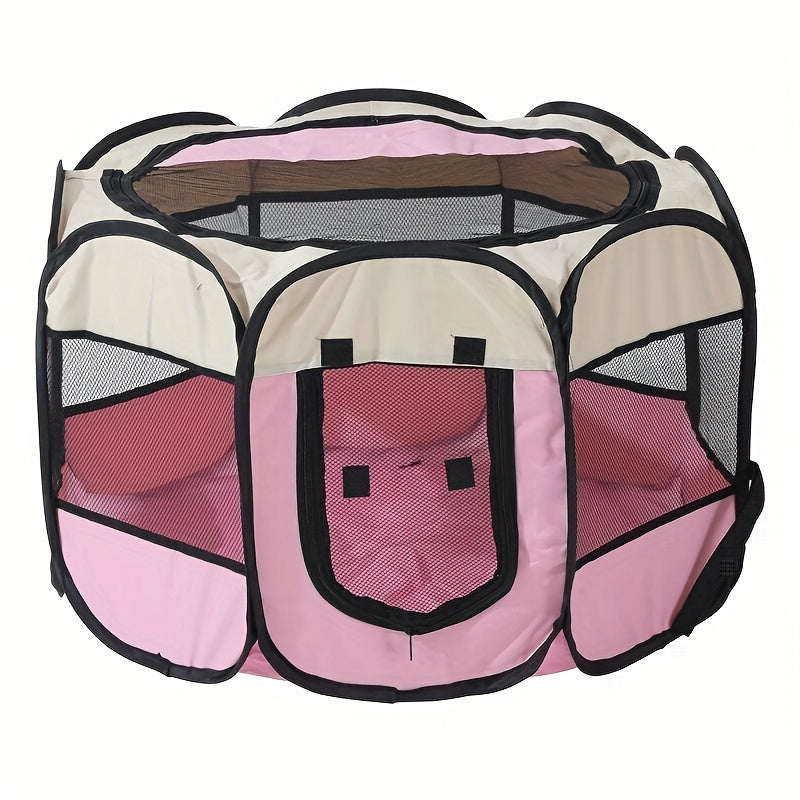 Parc pliable portable pour chiens, chats et lapins – Parc octogonal pour chiots intérieur/extérieur, enclos d'exercice à 8 panneaux pour petits et moyens animaux, installation facile sans outils