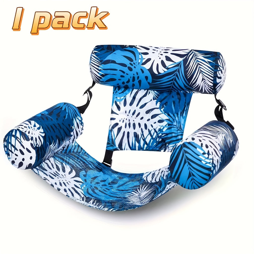 Inflatable Pool Float Chair for Adults – Leaf Design Floating Lounger with Mesh Sling, 1 & 2 Pack, Portable Summer Pool Float for Beach Lake & Pool Parties, 30x16x24 Inch