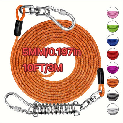Laisse pour chien ultra-résistante de 1,8, 3, 4,5, 9, 15, 23 ou 30 mètres, câble d'attache d'entraînement pour grands chiens jusqu'à 225 kg, corde de course durable et résistante aux morsures pour le jardin