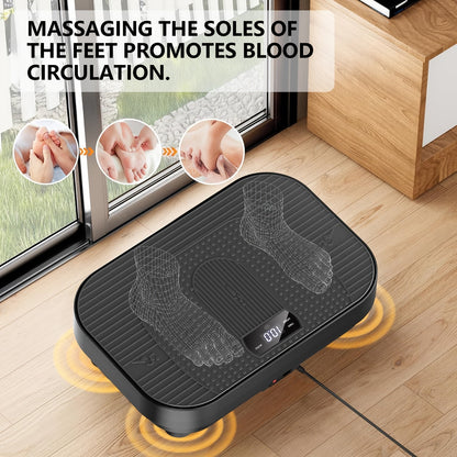 Plateforme vibrante pour la perte de poids et le drainage lymphatique – Appareil d'entraînement complet du corps avec 99 à 200 niveaux de vitesse, moteur silencieux, salle de sport portable à domicile, tonification musculaire, capacité de 150 kg