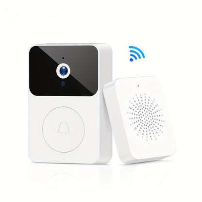 Sonnette vidéo sans fil avec caméra HD, vision nocturne, alertes de mouvement et audio bidirectionnel – Sonnette WiFi intelligente, visualisation mobile à distance, changeur de voix, batterie rechargeable, 2,4 GHz, sécurité domestique