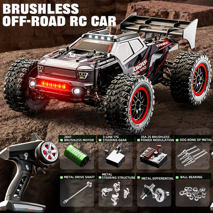 Voiture télécommandée brushless 80 km/h pour adultes - Véhicule tout-terrain 4x4 haute vitesse, contrôle de vitesse entièrement proportionnel, conception structurelle réaliste | Voiture RC professionnelle pour collectionneurs et compétiteurs