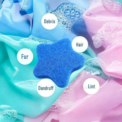 Lot de 6 épilateurs pour poils d'animaux pour le linge - Filtre nettoyant réutilisable en forme d'étoile de mer pour lave-linge, collecte les poils d'animaux et les peluches sur les vêtements pendant le lavage, attrape-poils écologique