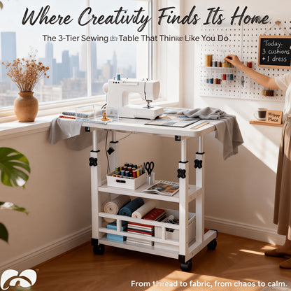 Bureau pliant à roulettes à 3 niveaux, hauteur réglable, plateau extensible, étagère de rangement pour ordinateur portable, bureau à domicile, chambre, salon, table d'ordinateur
