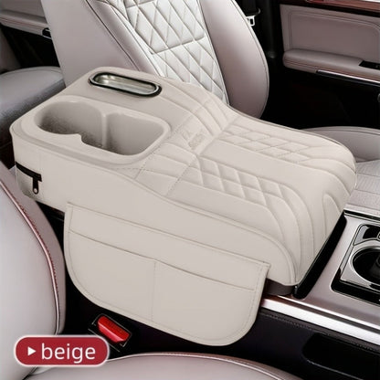 Rehausseur d'accoudoir de console centrale de voiture avec boîte à mouchoirs et porte-gobelet, organisateur de rangement, noir, beige, orange, rouge, marron, pour la plupart des voitures et SUV