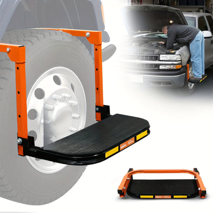 Marchepied de pneu pliable antidérapant pour camion, SUV et remorque – Hauteur réglable, capacité de charge de 300/500/650 lb, convient aux pneus jusqu'à 13,5 po de largeur, marchepied de pneu portable