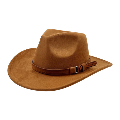 Chapeau de cowboy western rétro à large bord pour hommes et femmes – Chapeau unisexe style Fedora classique pour les voyages décontractés, la plage et les déguisements, disponible en 7 couleurs : marron, noir, kaki, beige, gris, blanc
