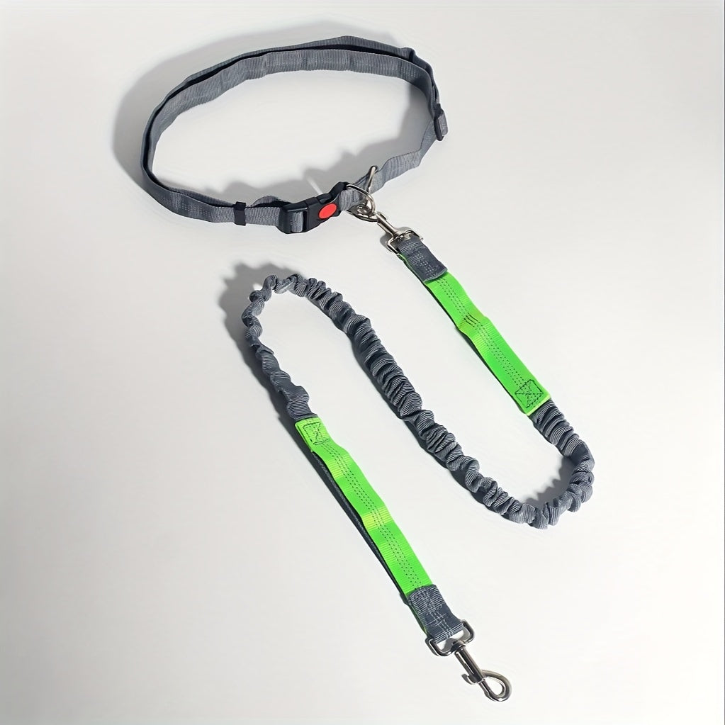 Laisse élastique pour chien, idéale pour la course – Laisse de course mains libres avec extension pour sports en plein air et promenades, laisse multifonctionnelle avec amortisseur, disponible en 5 couleurs pour les propriétaires actifs