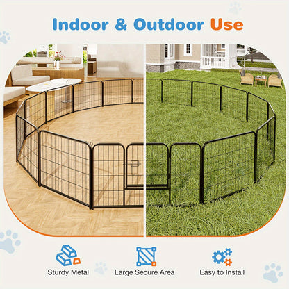 Parc portable pour chiens 8/16 panneaux, enclos d'exercice robuste pour animaux, pour grands, moyens et petits chiens, utilisation intérieure/extérieure, camping en VR, jardin, cour, parc pour chiots, lapins et autres animaux