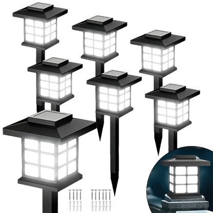 Lot de 6/12/24 lampes solaires d'extérieur pour jardin, étanches IP44 | Éclairage paysager LED blanc chaud/multicolore pour allée, cour, terrasse et décoration de fête – Marche/arrêt automatique
