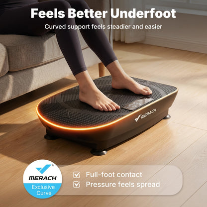 Plaque vibrante MERACH CV30 Pro, plateforme d'exercice corps complet à détection automatique avec haut-parleur Bluetooth, bandes de résistance, 10 niveaux de vitesse, écran LED, capacité de 150 à 200 kg – Appareil de fitness pour domicile