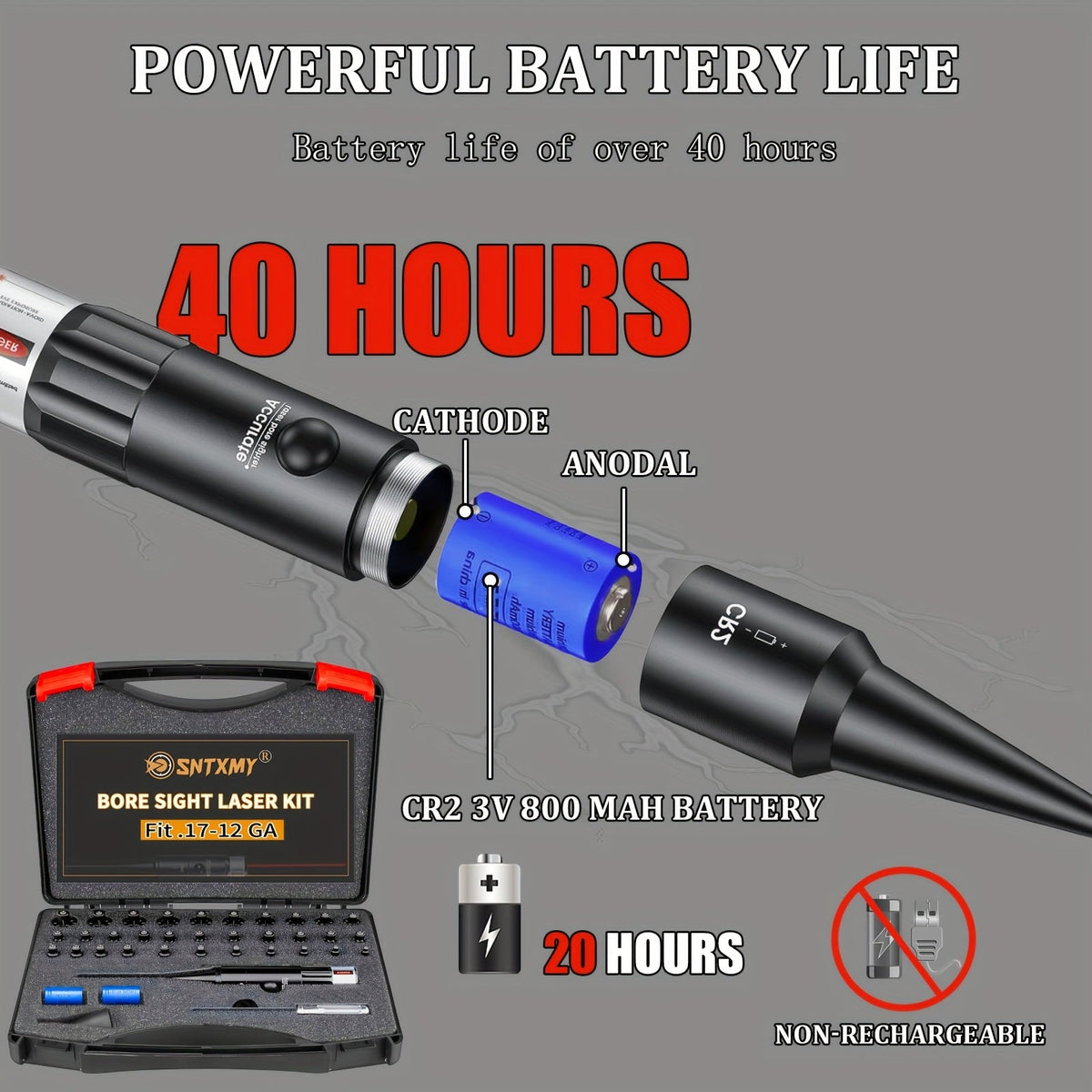 Kit laser de réglage de tir rouge/vert avec 8 ou 32 adaptateurs, universel multi-calibre de 0.17 à 12GA pour fusil, pistolet et fusil de chasse - Outil tactique de mise à zéro d'arme