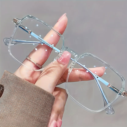 Lunettes de lecture surdimensionnées anti-lumière bleue pour hommes et femmes – Lunettes de repos pour écran à verres transparents, charnières à ressort en métal, dioptries de +1,0 à +4,0, 4 couleurs