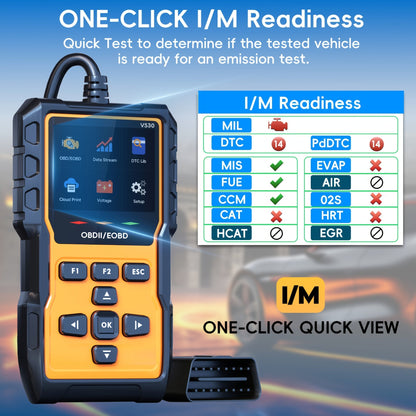 Outil de diagnostic OBD2 professionnel,  lecteur de codes défaut moteur avec réinitialisation, modes 6 et 8, préparation I/M - Valise de diagnostic automobile universelle pour tous les véhicules OBDII depuis 1996