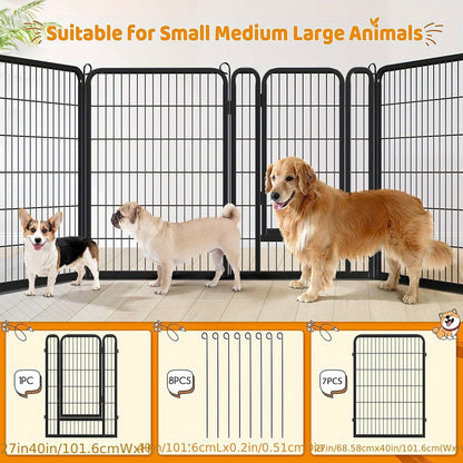 Parc portable pour chiens 8/16 panneaux, enclos d'exercice robuste pour animaux, pour grands, moyens et petits chiens, utilisation intérieure/extérieure, camping en VR, jardin, cour, parc pour chiots, lapins et autres animaux