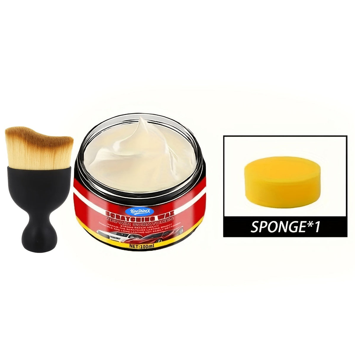 Cire réparatrice pour rayures de voiture, lot de 2 x 100 ml – Polish Nano-Bright élimine les rayures et les traces de brossage, restaure toutes les couleurs de peinture automobile, kit de détachage pour voiture à faire soi-même