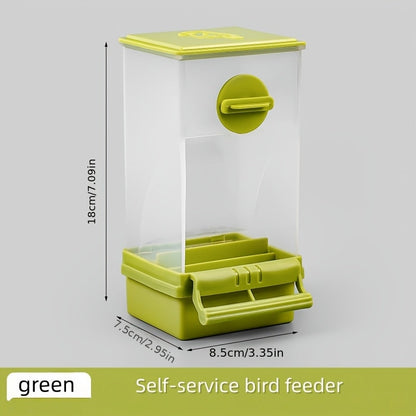 Mangeoire automatique anti-gaspillage pour oiseaux avec séparateur de coquilles – Distributeur de nourriture suspendu tout-en-un sans pile pour calopsittes, perruches et inséparables – Avec protection anti-éclaboussures, 1 pièce