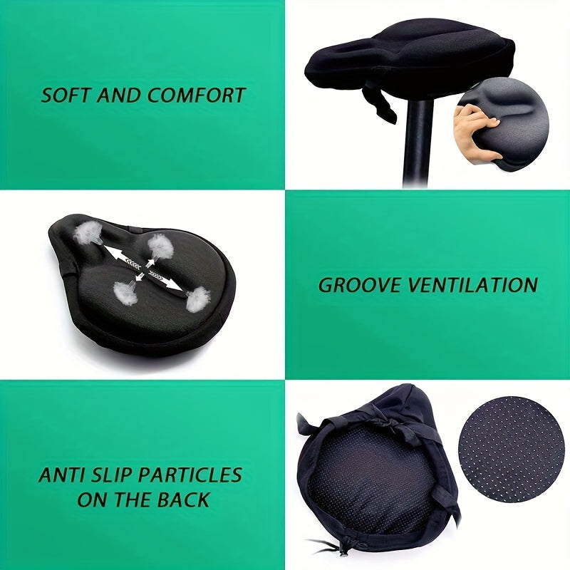 Housse de selle de vélo imperméable en silicone, ajustement universel 27 cm x 30 cm, protection rembourrée extra large pour VTT, vélo de route, vélo électrique et selle de moto
