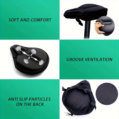 Housse de selle de vélo imperméable en silicone, ajustement universel 27 cm x 30 cm, protection rembourrée extra large pour VTT, vélo de route, vélo électrique et selle de moto