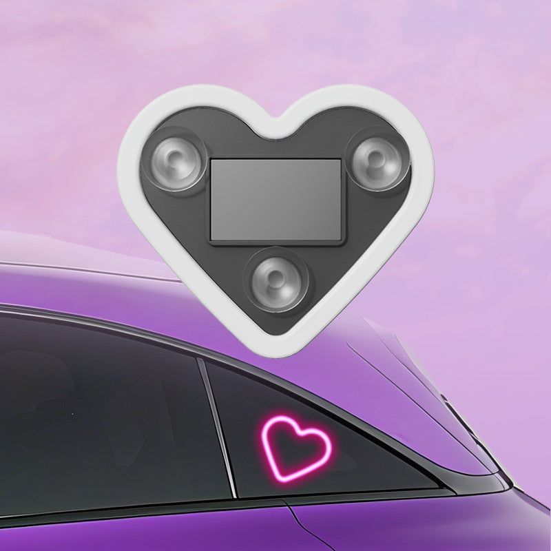 Éclairage d'ambiance LED pour intérieur de voiture – Veilleuse néon en forme de cœur et de fleur, alimentée par USB, décoration de fenêtre de voiture mignonne pour femmes et filles, accessoires de voiture pour la Saint-Valentin | Velora