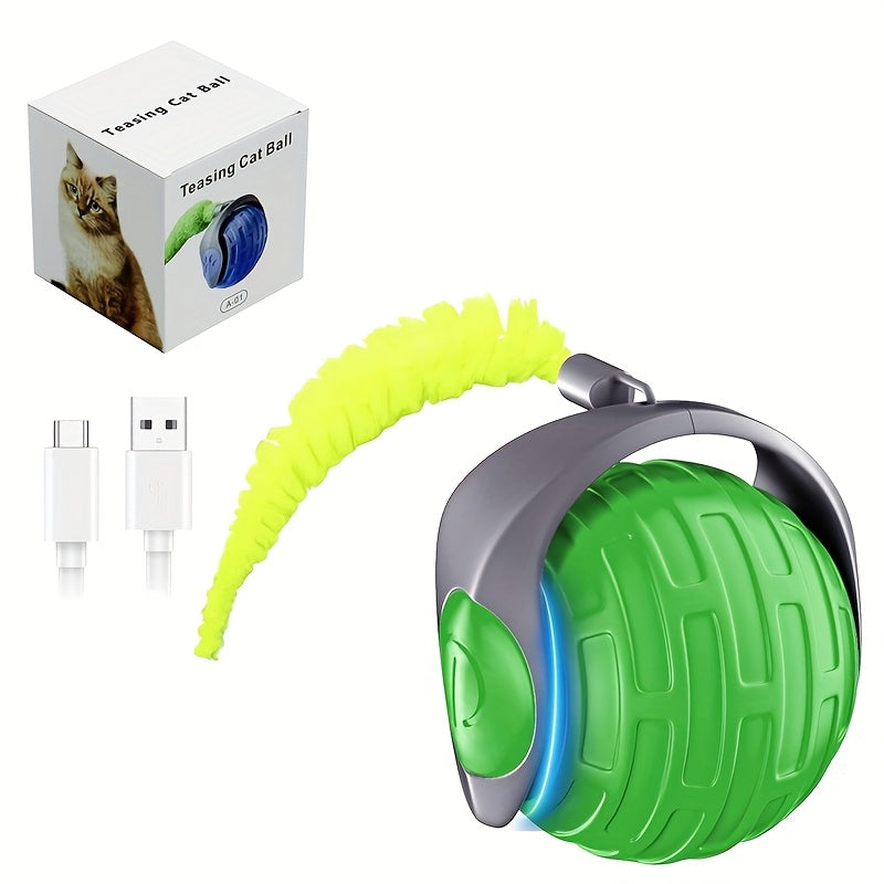 Balle interactive auto-roulante pour chiens et chats - Jouet électrique intelligent à mouvement automatique, balle roulante d'intérieur pour l'exercice des animaux, anti-ennui pour chatons et chiots
