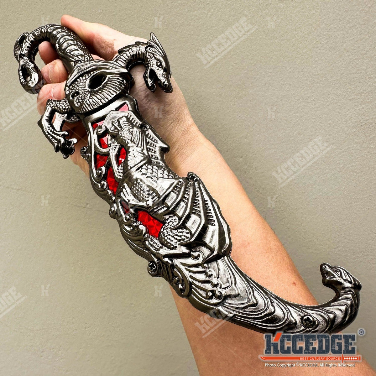 Couteau médiéval fantastique à lame fixe avec fourreau, 23 cm – Acier inoxydable 440 non tranchant, accessoire de cosplay, réplique historique, objet de décoration, 5 couleurs