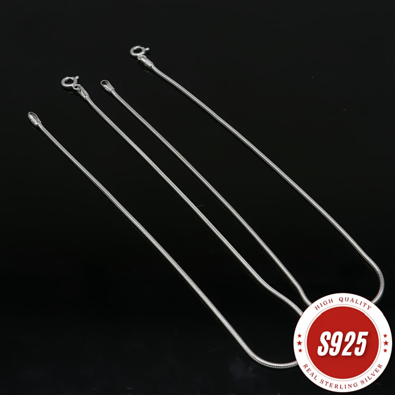 Collier chaîne serpent en argent sterling 925 de 1 mm – Collier superposable hypoallergénique et résistant au ternissement pour femmes et hommes, design minimaliste classique, cadeau idéal pour Noël, la Saint-Valentin et les anniversaires