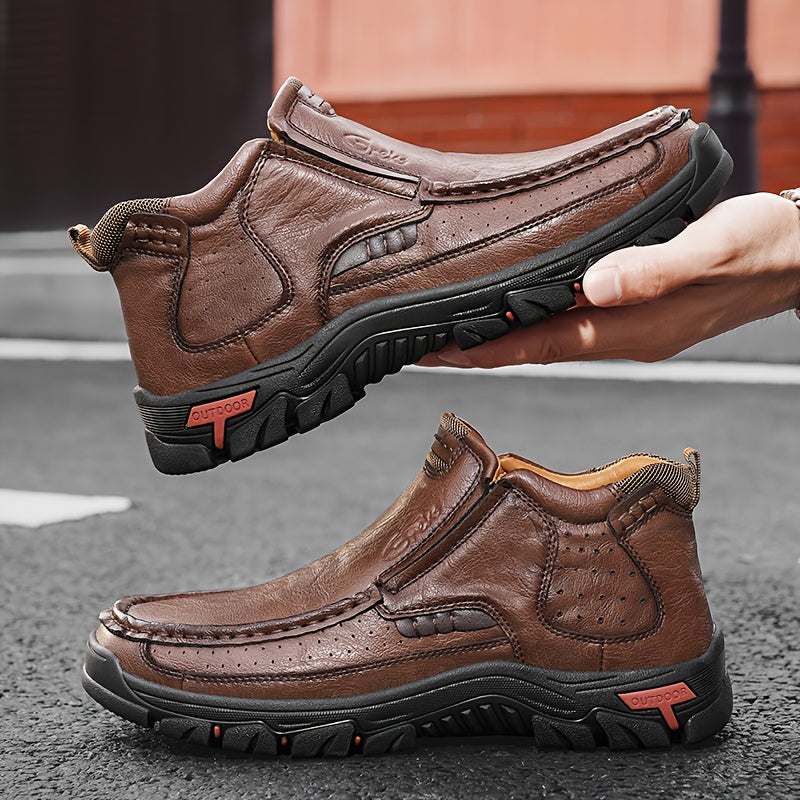 Bottines à enfiler cousues main pour homme GREKS, mocassins décontractés style Chukka, semelle antidérapante pour la randonnée, la conduite et le quotidien – chaussures légères et confortables pour homme