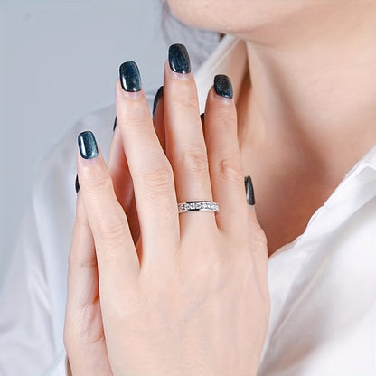 Bague unisexe en argent sterling 925 avec moissanite étincelante – Alliance élégante et polyvalente, tailles 5 à 13, parfaite pour les mariages, fiançailles, couples et cadeaux de Noël