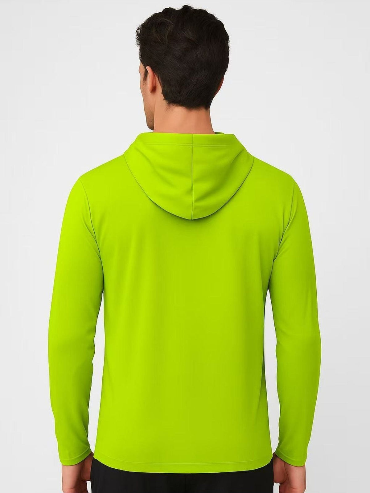 Lot de 3 sweats à capuche de protection solaire UPF 50+ pour homme, manches longues, évacuation de l'humidité, séchage rapide, respirant, t-shirt de performance pour randonnée, pêche, course à pied – Tailles S à XXXL, jaune fluorescent
