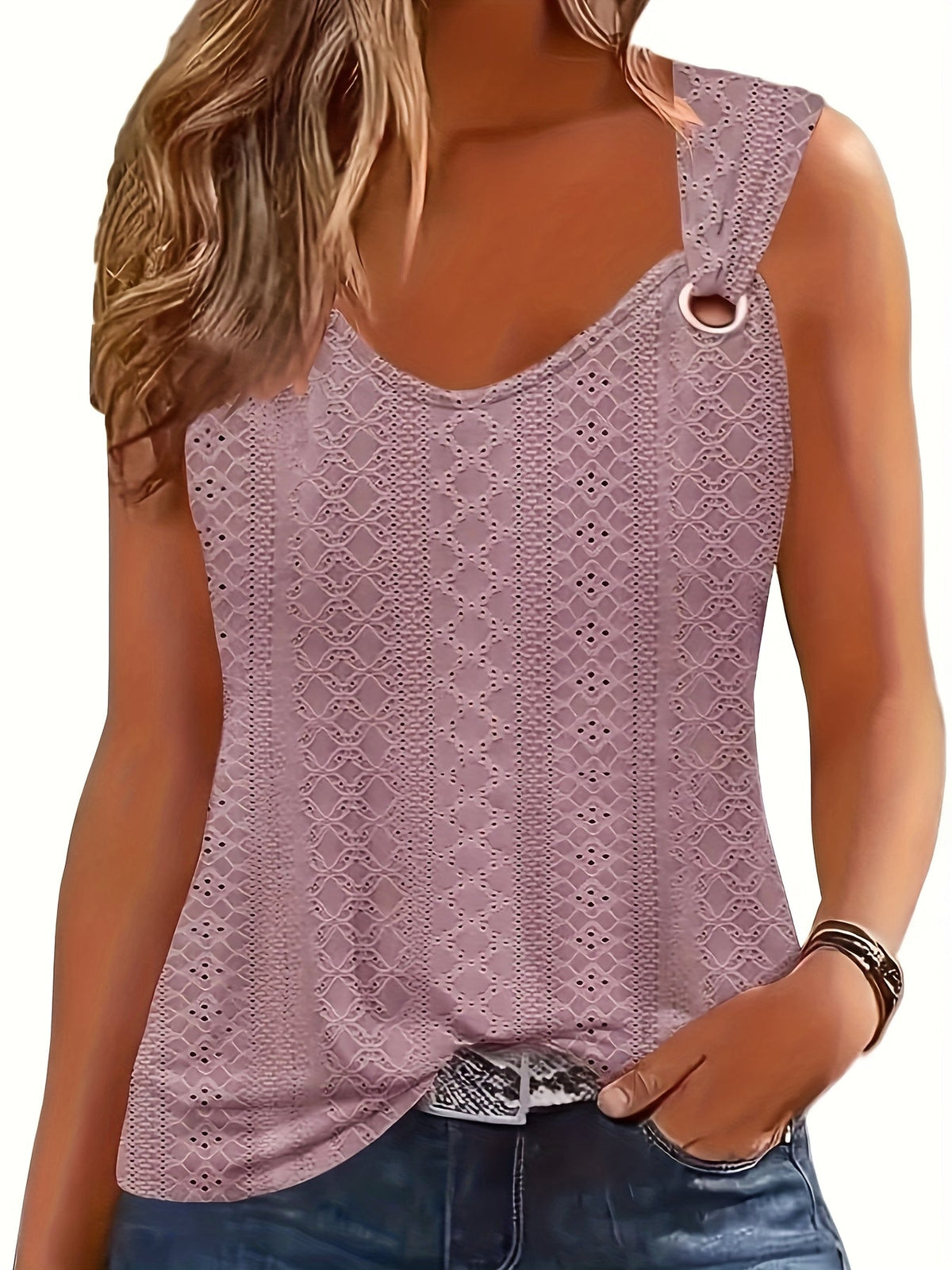 Débardeur sans manches à col en V pour femme – Haut d'été décontracté, ample et confortable, t-shirt léger tendance pour femme, 5 couleurs, tailles S-XL, tenue décontractée au quotidien