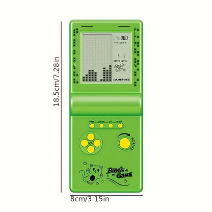 Mini console de jeux portable rétro, style brique, lecteur de jeux vidéo classique, plusieurs jeux intégrés, console d'arcade nostalgique, cadeau pour enfants, adultes, hommes et femmes, bleu vert