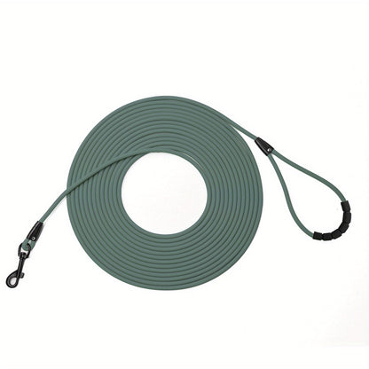 Long Dog Training Leash for Outdoor Use - Weatherproof PVC Coated Nylon Recall Leash for Beach, Yard, Hiking & Camping, Improves Obedience & Recall, 6 Colors 4 Sizes (M/L/XL/XXL)