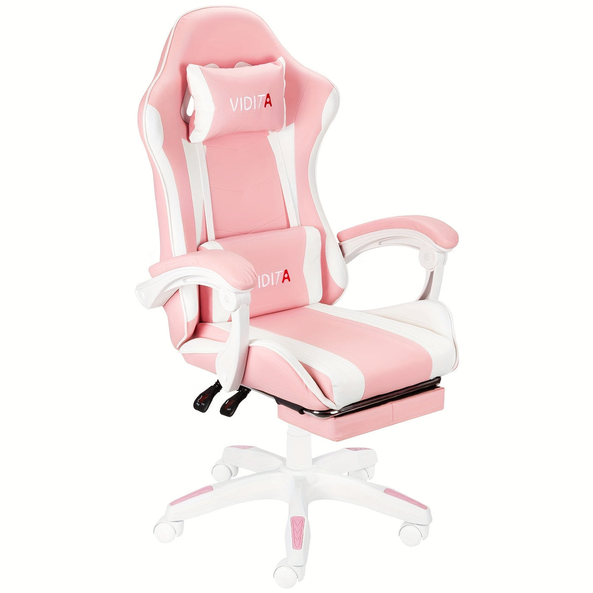 Chaise de jeu ergonomique à dossier haut style course avec repose-pieds et soutien lombaire – Chaise de bureau pivotante inclinable réglable, 8 couleurs