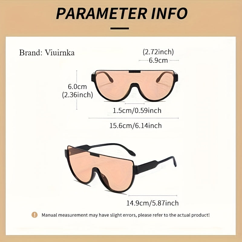 Lunettes de soleil semi-circulaires surdimensionnées pour hommes et femmes – Protection UV, verres anti-reflets, 5 couleurs – Lunettes unisexes tendance pour les voyages, la plage et le quotidien