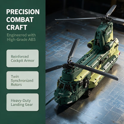 32.68" Large-Scale Heavy Transport Helicopter Building Block Model Set - Easy Assembly Military Helicopter Brick Kit, Adult Display Model, Cool Gift for Men | Christmas Halloween Thanksgiving Gift