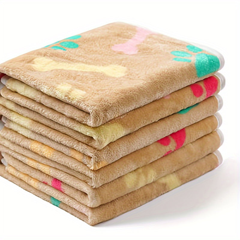 Couverture douillette pour chiens à motif d'os pour petits et moyens chiens - Plaid pour animaux doux, chaud et lavable en machine pour niches, cages, canapés et lits, couverture confortable toutes saisons pour chien