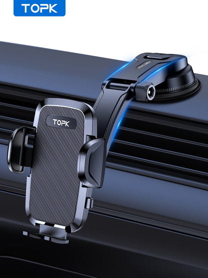 Support téléphone voiture – Fixation tableau de bord et pare-brise rotative à 360° améliorée, support universel mains libres compatible iPhone 15 14 13, Samsung Galaxy, téléphones Android | Velora