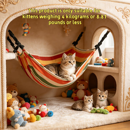 Hamac pour chats et petits chiens – Hamac suspendu doux et respirant pour chat avec sangles robustes résistantes aux morsures, capacité de poids stable, installation facile pour cage, caisse et meubles d'intérieur