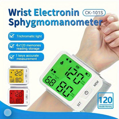Tensiomètre au poignet numérique automatique – Grand écran LCD, fréquence cardiaque, détection de l'arythmie, portable pour usage domestique, seniors et adultes