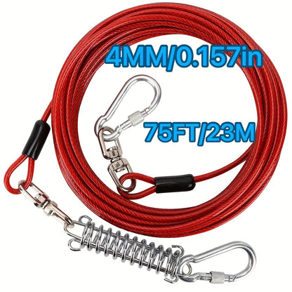 Laisse pour chien ultra-résistante de 1,8, 3, 4,5, 9, 15, 23 ou 30 mètres, câble d'attache d'entraînement pour grands chiens jusqu'à 225 kg, corde de course durable et résistante aux morsures pour le jardin